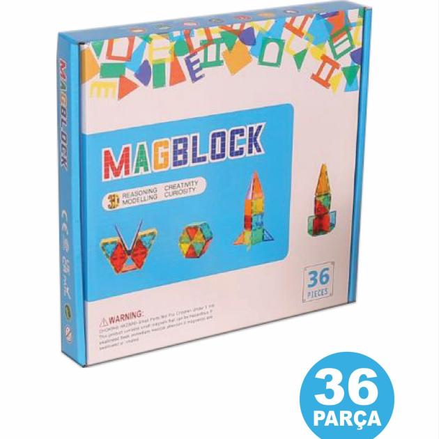 36 Parça Manyetik Yapı Blokları. Tamamı mıknatıslı. İthal ürün