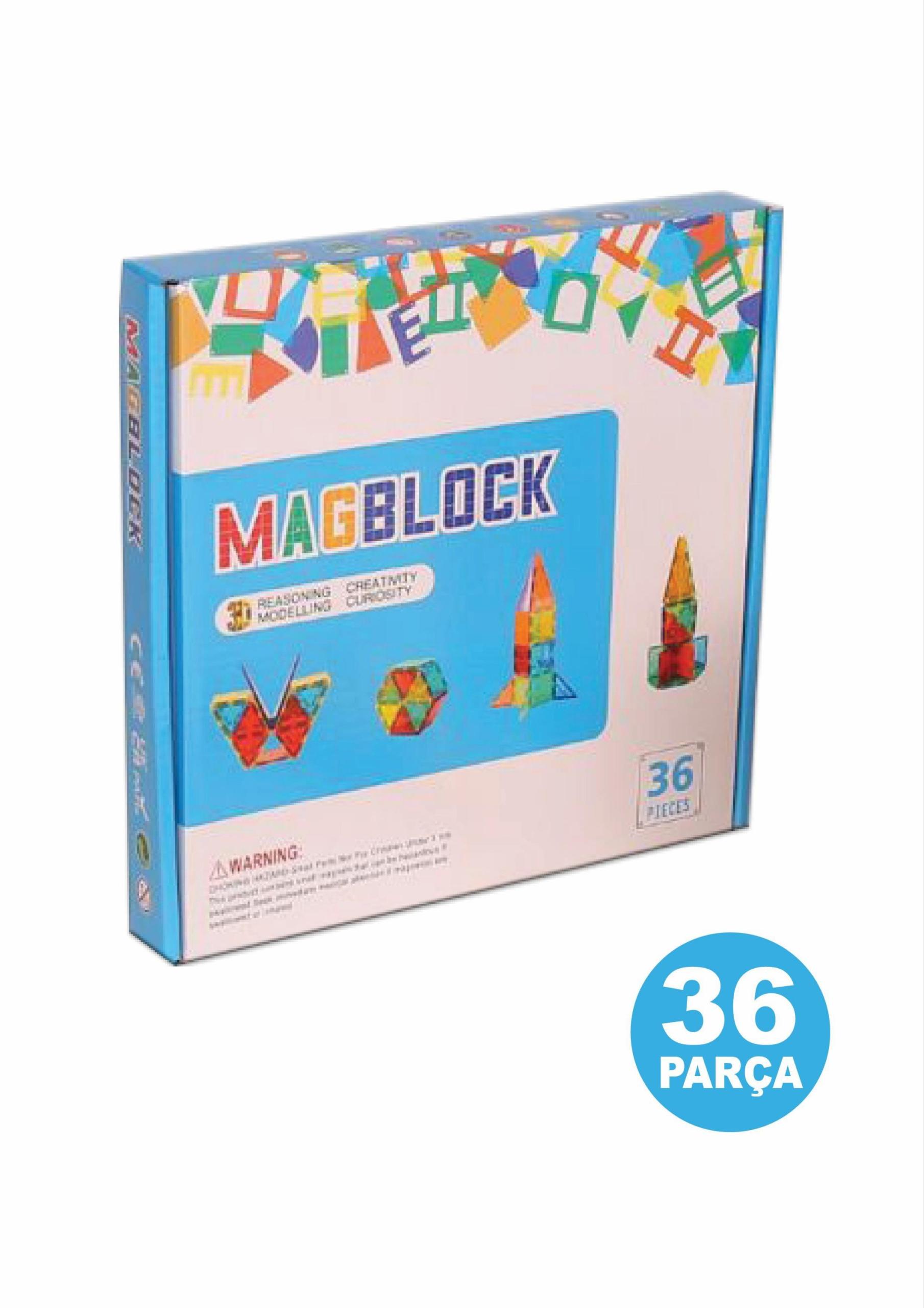 36 Parça Manyetik Yapı Blokları. Tamamı mıknatıslı. İthal ürün